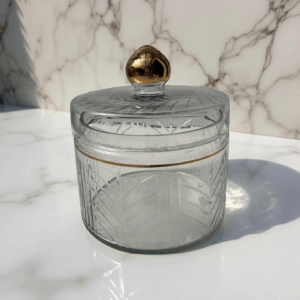 Candybar Glas mit goldenen Deckel